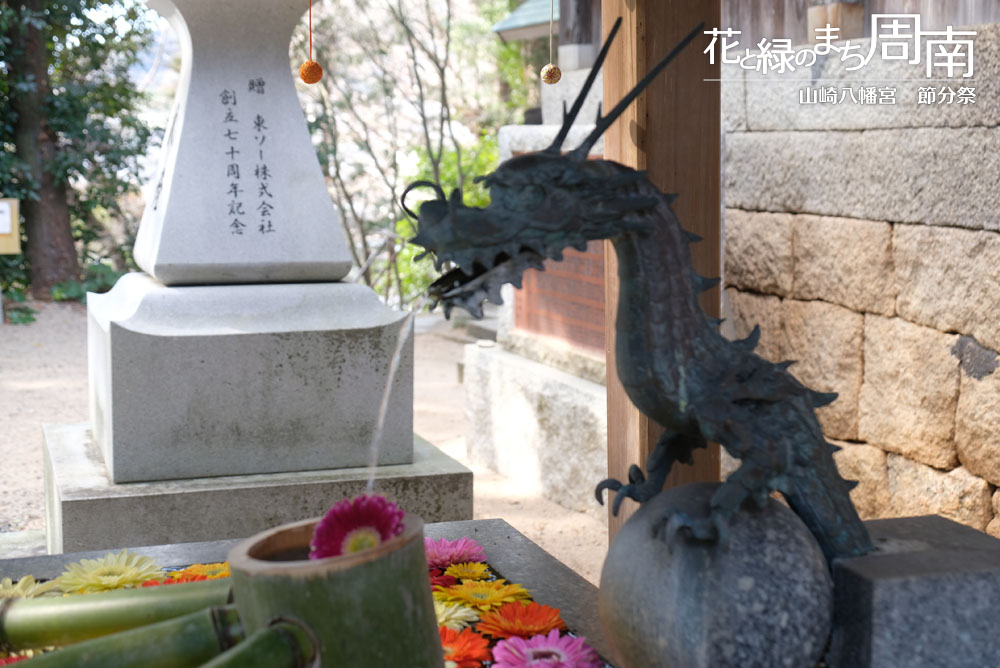 花と緑のまち周南「山崎八幡宮　節分祭」手水舎